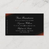 Schwarz Orange mit Silber-Deko-Diamanten und Logo Visitenkarte (Rückseite)
