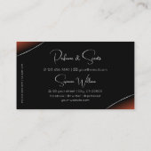 Schwarz Orange mit Silberdekor und glänzenden Juwe Visitenkarte (Rückseite)