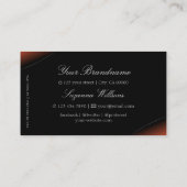 Schwarz Orange mit Silberdekor und schmalen Juwele Visitenkarte (Rückseite)