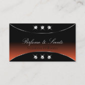 Schwarz Orange mit Silberdekor und schmalen Juwele Visitenkarte (Vorderseite)