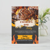 Schwarz & Orange Modern Vatertag Einladung (Stehend Vorderseite)