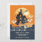 Schwarz/Orange Modernes Spuk Haus Halloween Einladung (Vorderseite)