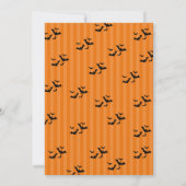 Schwarz/Orange Modernes Spuk Haus Halloween Einladung (Rückseite)