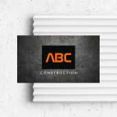 Schwarz/Orange-Monogramm-Grunge-Metallbau II Visitenkarte