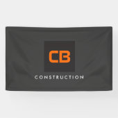Schwarz/Orange-Monogramm-Konstruktion, Auftragnehm Banner (Horizontal)