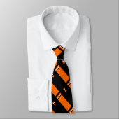 Schwarz-Orange-Muster-Krawatte Krawatte (Gebunden)
