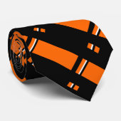 Schwarz-Orange-Muster-Krawatte Krawatte (Gerollt)