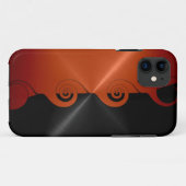 Schwarz-Orange-Muster, rostfrei, metallisch, wirbe Case-Mate iPhone Hülle (Rückseite (Horizontal))