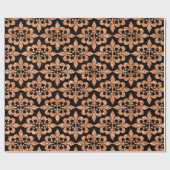 Schwarz-Orange Muster Spooky Halloween Vibe Geschenkpapier (Flach)