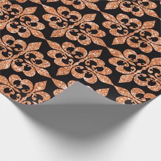 Schwarz-Orange Muster Spooky Halloween Vibe Geschenkpapier (Ecke)