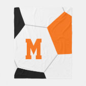 Schwarz-Orange oder Ihre Mannschaftsfarben Fußball Fleecedecke (Vorderseite)