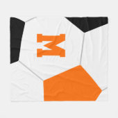 Schwarz-Orange oder Ihre Mannschaftsfarben Fußball Fleecedecke (Vorderseite (Horizontal))
