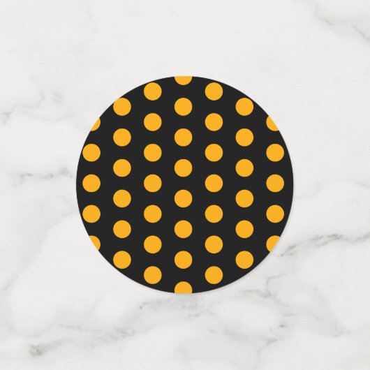 Schwarz Orange Polka Dot Pattern Halloween-Party Konfetti (Klein Vorderseite)