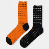 Schwarz, Orange Polka Punkte Halloween Socken (Linkes Detail)