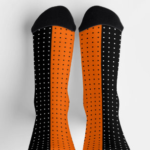 Schwarz, Orange Polka Punkte Halloween Socken
