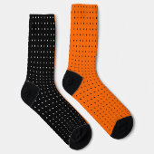 Schwarz, Orange Polka Punkte Halloween Socken (Rechts)