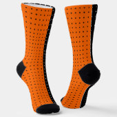 Schwarz, Orange Polka Punkte Halloween Socken (Gewinkelt)