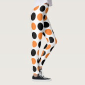 Schwarz-Orange-Polka-Punkte Leggings (Rechts)