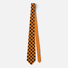 Schwarz-Orange-Polka-Punktmuster Krawatte