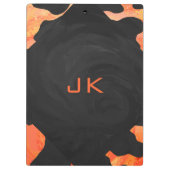 Schwarz-Orange-Print, Monogram-Kuh Klemmbrett (Rückseite)