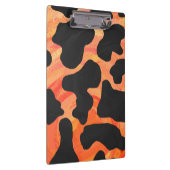 Schwarz-Orange-Print, Monogram-Kuh Klemmbrett (Rechts)