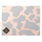 Schwarz-Orange-Print, Monogram-Kuh Notizblock (Vorderseite)