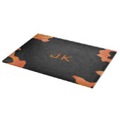 Schwarz-Orange-Print, Monogram-Kuh Schneidebrett (Ecke)