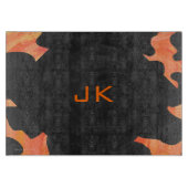 Schwarz-Orange-Print, Monogram-Kuh Schneidebrett (Vorderseite)