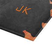 Schwarz-Orange-Print, Monogram-Kuh Schneidebrett (Ecke)