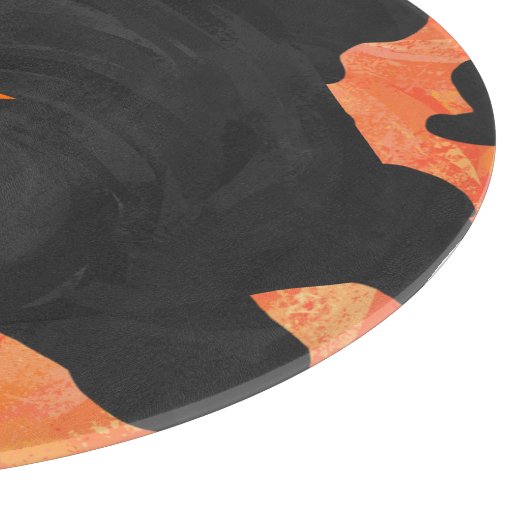 Schwarz-Orange-Print, Monogram-Kuh Schneidebrett (Ecke)