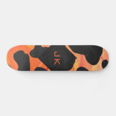 Schwarz-Orange-Print, Monogram-Kuh Skateboard (Horizontal)
