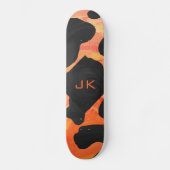 Schwarz-Orange-Print, Monogram-Kuh Skateboard (Vorderseite)