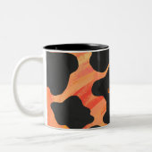 Schwarz-Orange-Print, Monogram-Kuh Zweifarbige Tasse (Links)