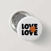 Schwarz/Orange-Printwerbung im Herbst "Liebe" Button (Vorne & Hinten)