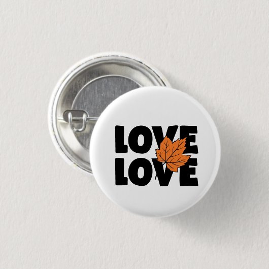 Schwarz/Orange-Printwerbung im Herbst "Liebe" Button (Vorne & Hinten)