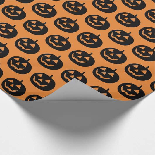 Schwarz-Orange-Pumpkin-Muster Geschenkpapier (Ecke)