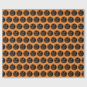 Schwarz-Orange-Pumpkin-Muster Geschenkpapier (Flach)