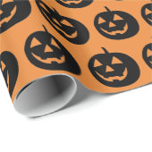 Schwarz-Orange-Pumpkin-Muster Geschenkpapier (Rolleneckpunkt)
