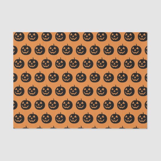 Schwarz-Orange-Pumpkin-Muster Seidenpapier (Vorderseite)