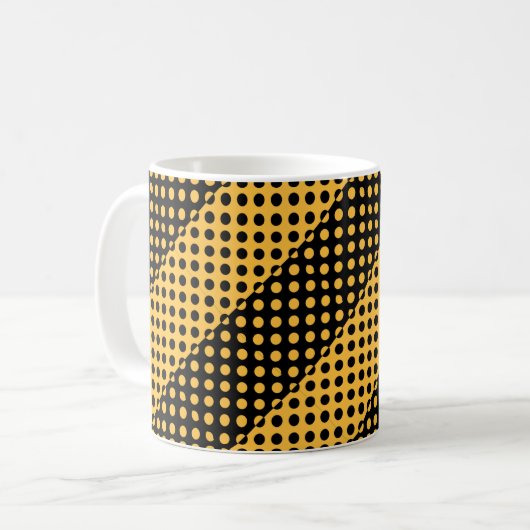 Schwarz-Orange-Punktmuster Kaffeetasse (Vorderseite Links)