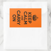 Schwarz Orange Ruhe bewahren und weiter tragen Rechteckiger Aufkleber (Tasche)