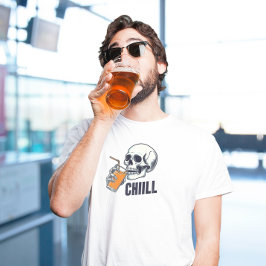 Schwarz-Orange-Skull-Illustration Chiill T - Shirt