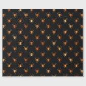 Schwarz-Orange-Spider Halloween-Muster Geschenkpapier (Flach)
