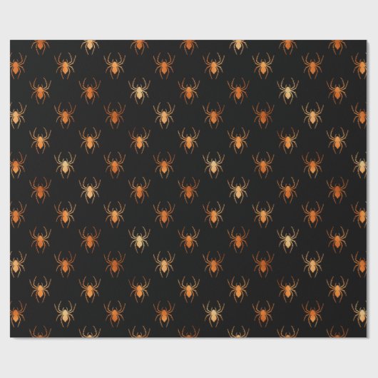 Schwarz-Orange-Spider Halloween-Muster Geschenkpapier (Flach)