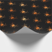 Schwarz-Orange-Spider Halloween-Muster Geschenkpapier (Ecke)