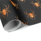 Schwarz-Orange-Spider Halloween-Muster Geschenkpapier (Rolleneckpunkt)