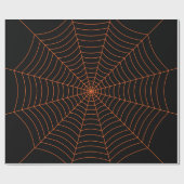 Schwarz-Orange-Spinnennetz Halloween-Muster Geschenkpapier (Flach)