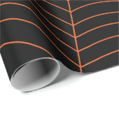 Schwarz-Orange-Spinnennetz Halloween-Muster Geschenkpapier (Rolleneckpunkt)