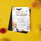 Schwarz-Orange-Spooky-Halloween-Party Einladung