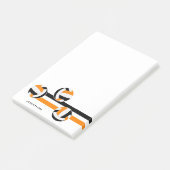 Schwarz-Orange-Sportteam färbt Volleyballs Post-it Klebezettel (angewinkelt)